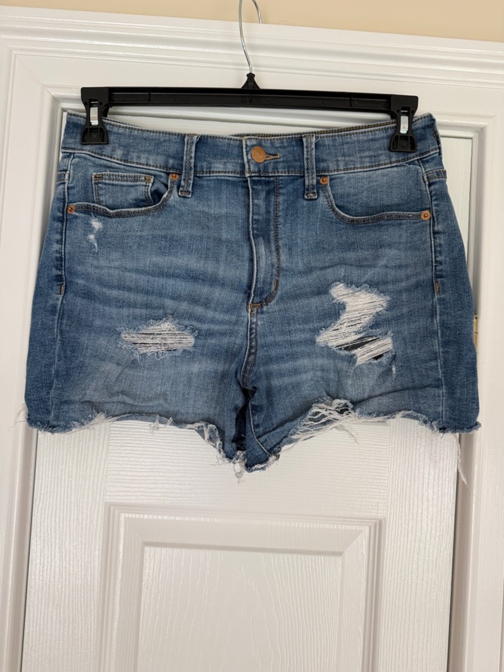 Universal Thread Distressed Light Blue High-Rise Denim Shorts